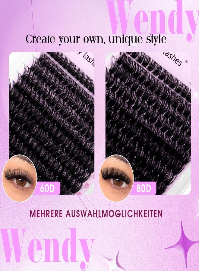 WENDY LASHES Lash Clusters 60D+80D Eyelash Clusters 518PCS Wispy Individual Lashes, 10-18MM D-curly Lash Extension DIY Cluster Eyelash Extensions for Beginners - Image 5